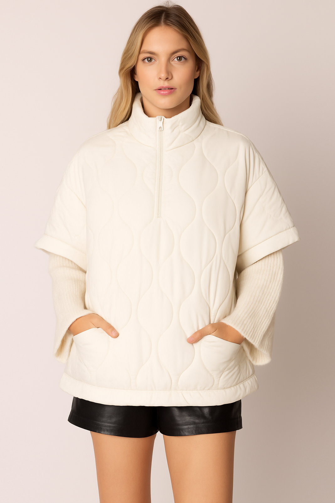 Quilted Puffer Poncho - Charming Charlie