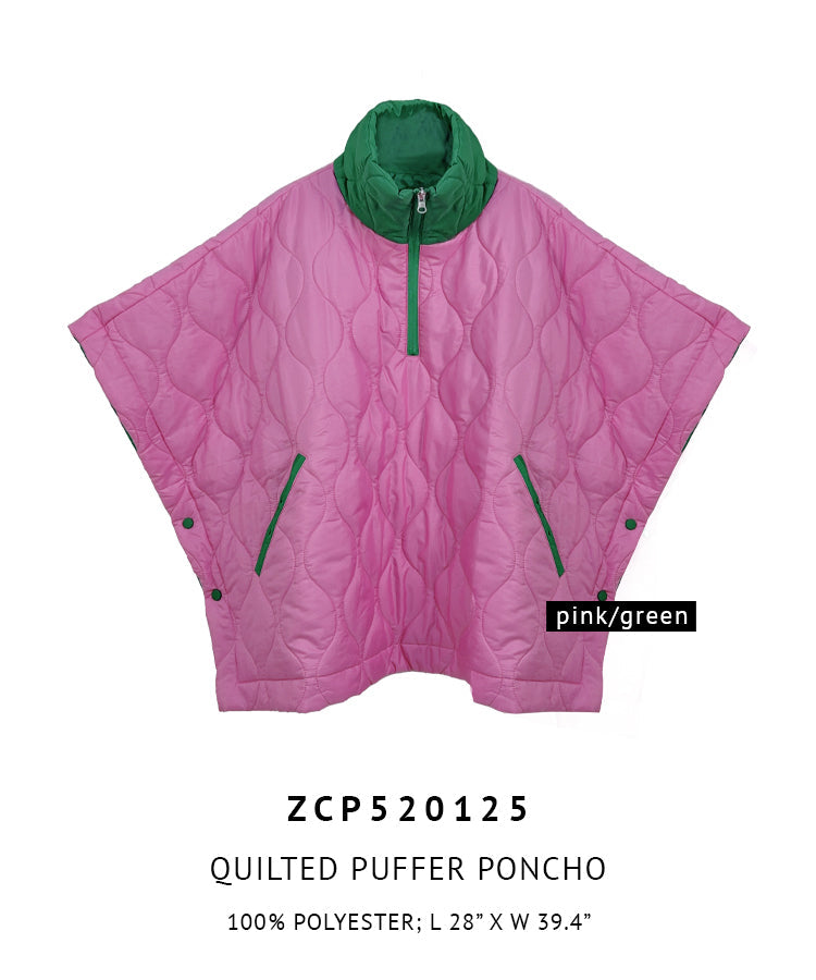 Quilted Puffer Poncho - Charming Charlie