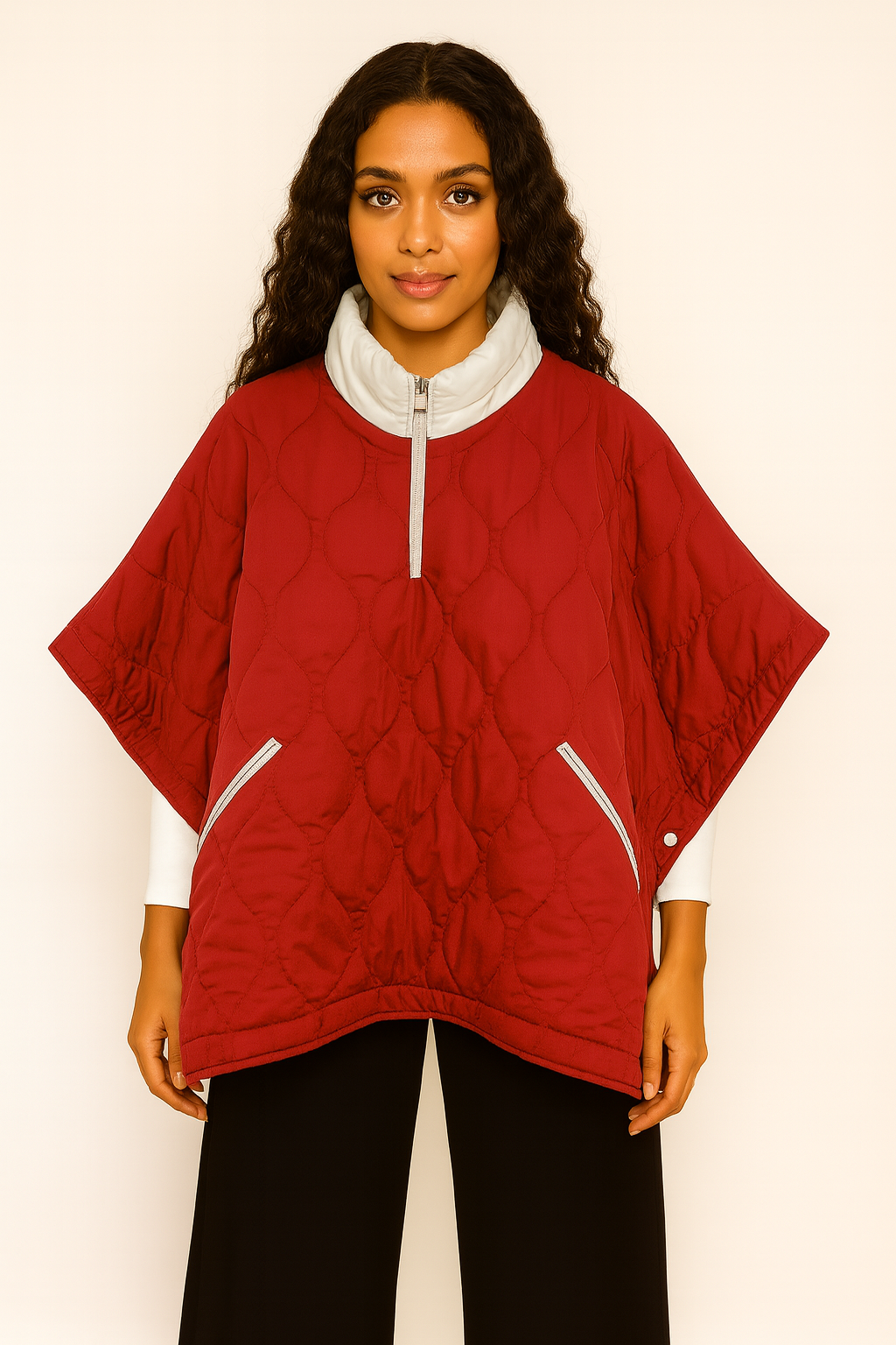 Quilted Puffer Poncho - Charming Charlie