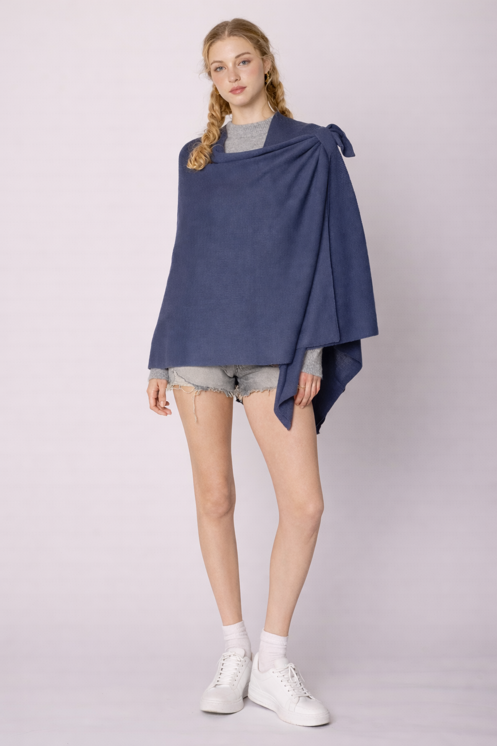 Solid Ruana With Shoulder Strap - Charming Charlie