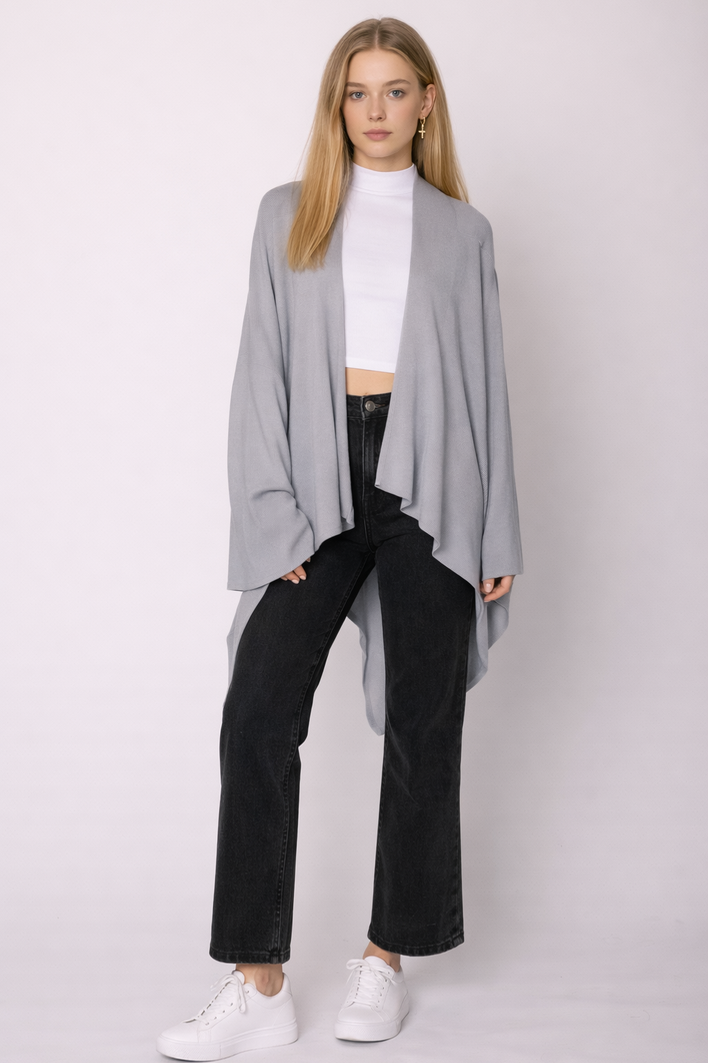 Solid Ruana With Shoulder Strap - Charming Charlie