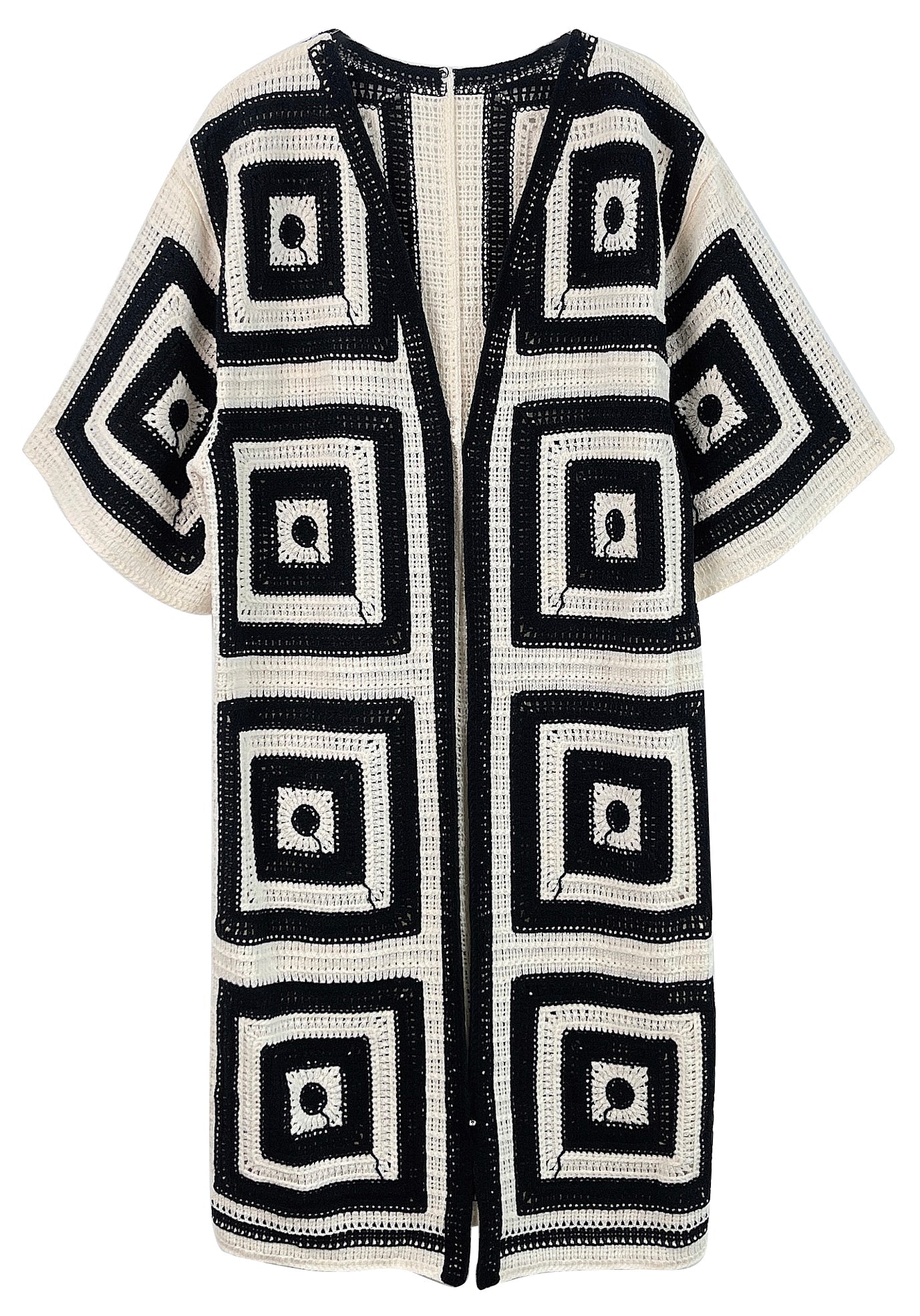 Square Pattern Crochet Cardigan - Charming Charlie