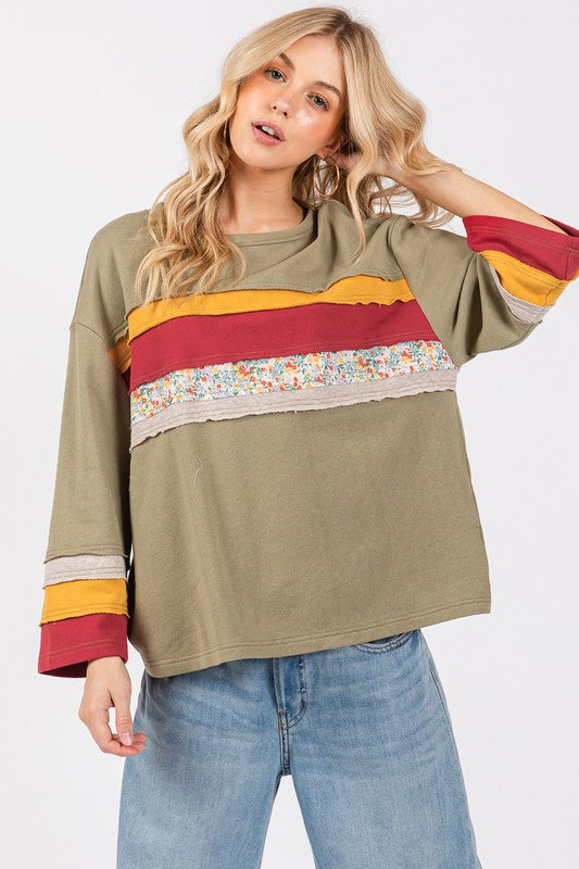 SAGE + FIG French Terry Color Block T-Shirt - Charming Charlie