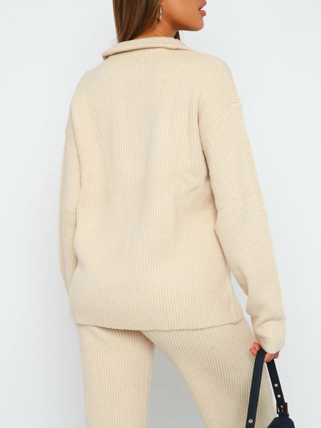 Quarter Zip Long Sleeve Top and Pants Set - Charming Charlie