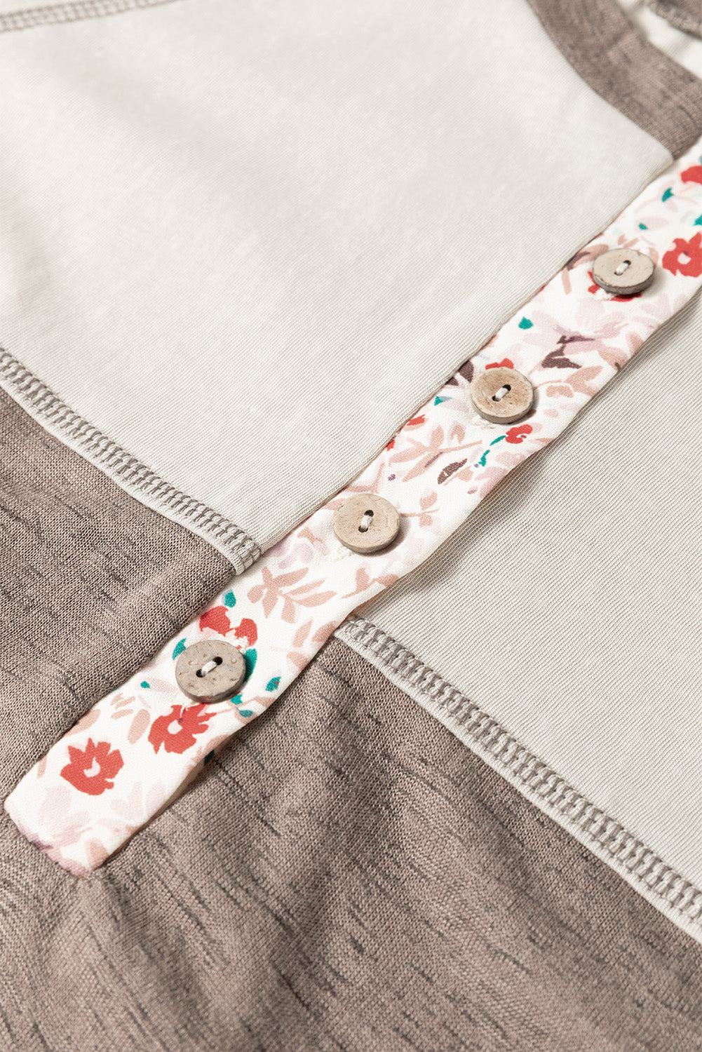 Floral Half Button Long Sleeve T-Shirt - Charming Charlie
