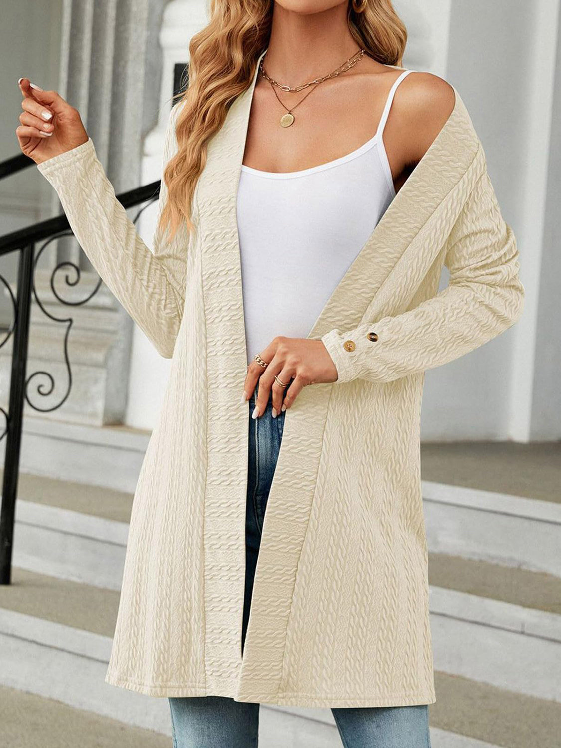 Open Front Long Sleeve Cardigan - Charming Charlie