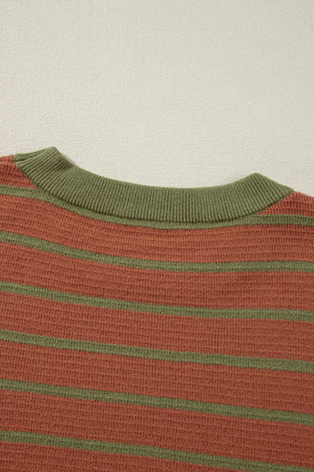 Striped Round Neck Long Sleeve Sweater - Charming Charlie
