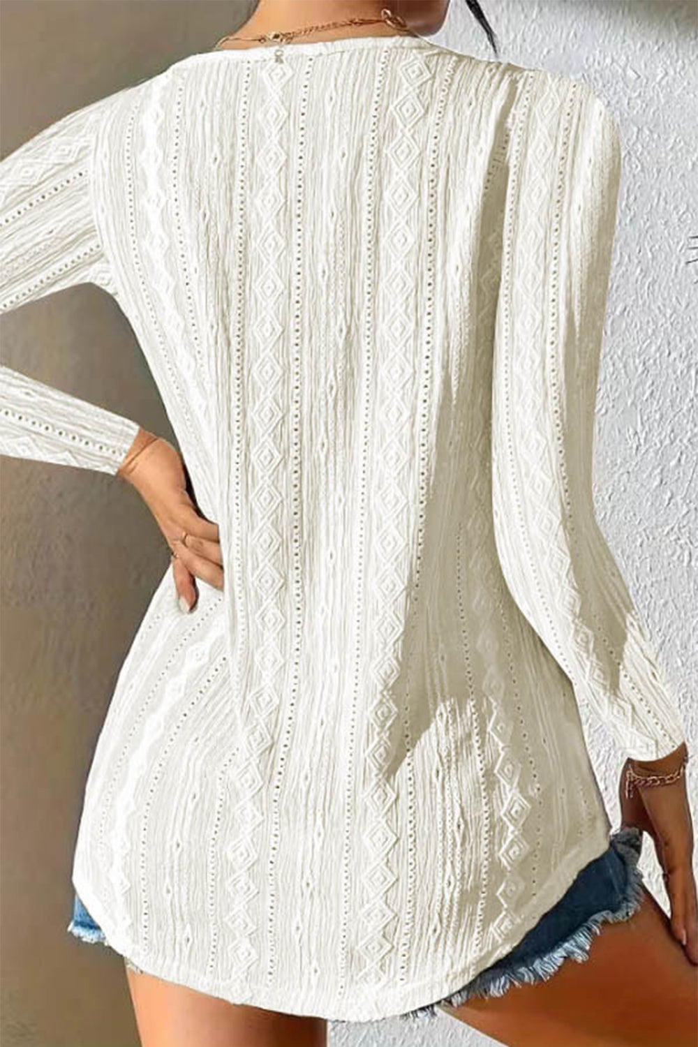 V-Neck Long Sleeve Blouse - Charming Charlie