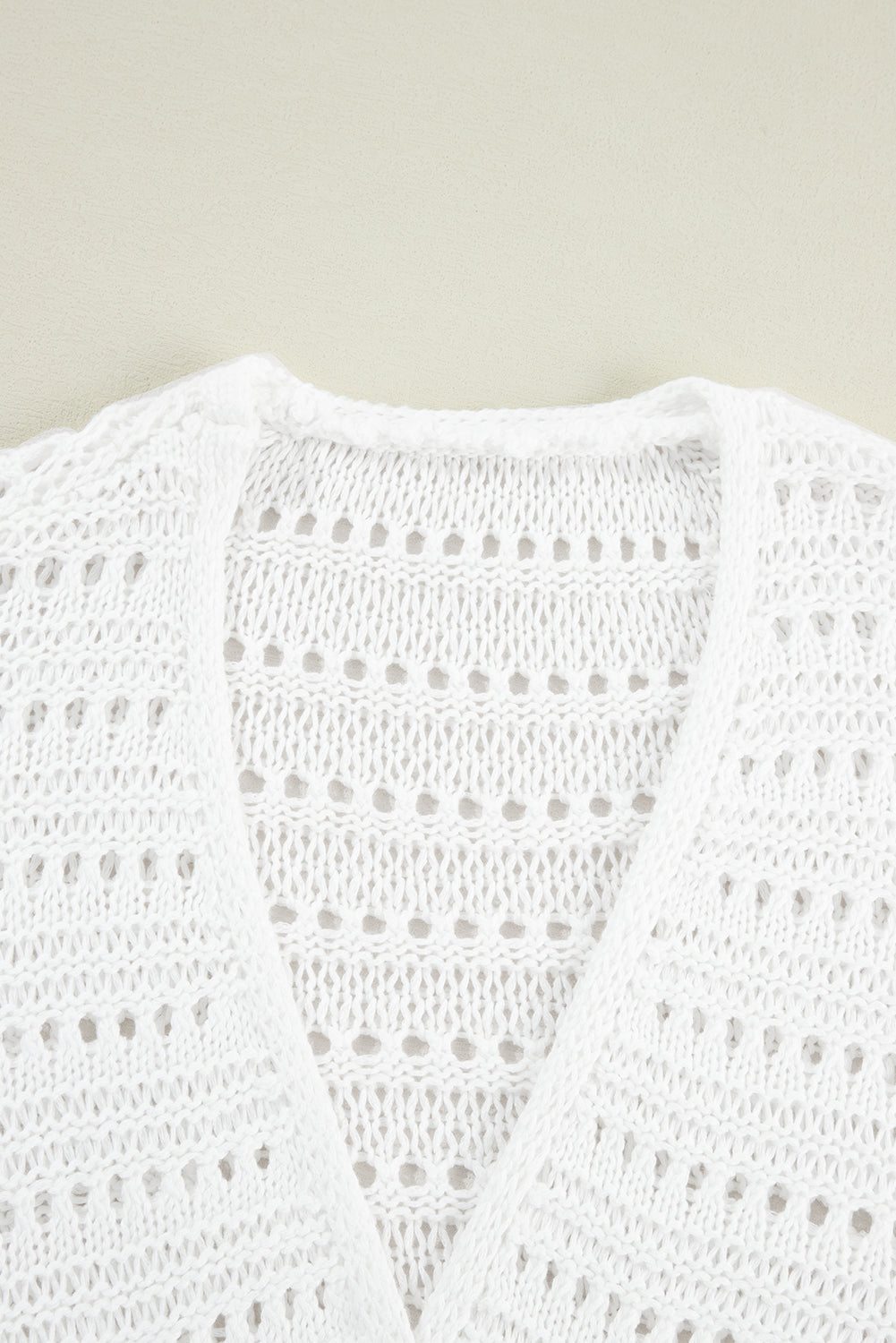 Openwork Open Front Long Sleeve Cardigan - Charming Charlie