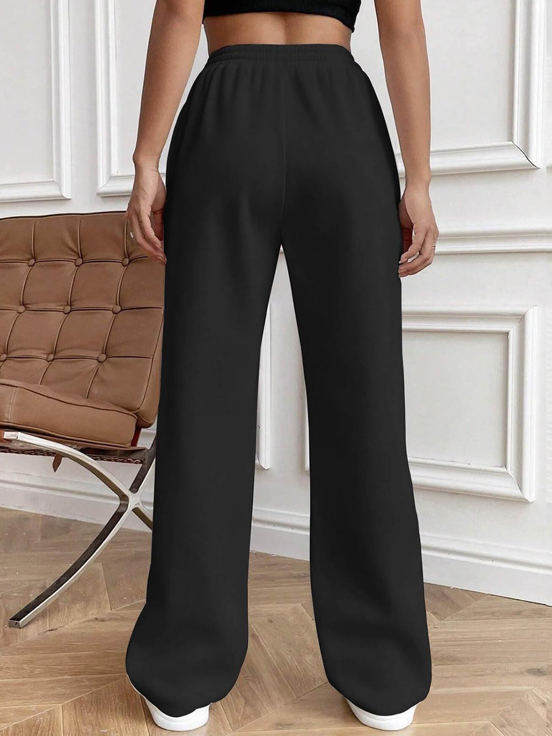 Drawstring Elastic Waist Pants with Pockets - Charming Charlie