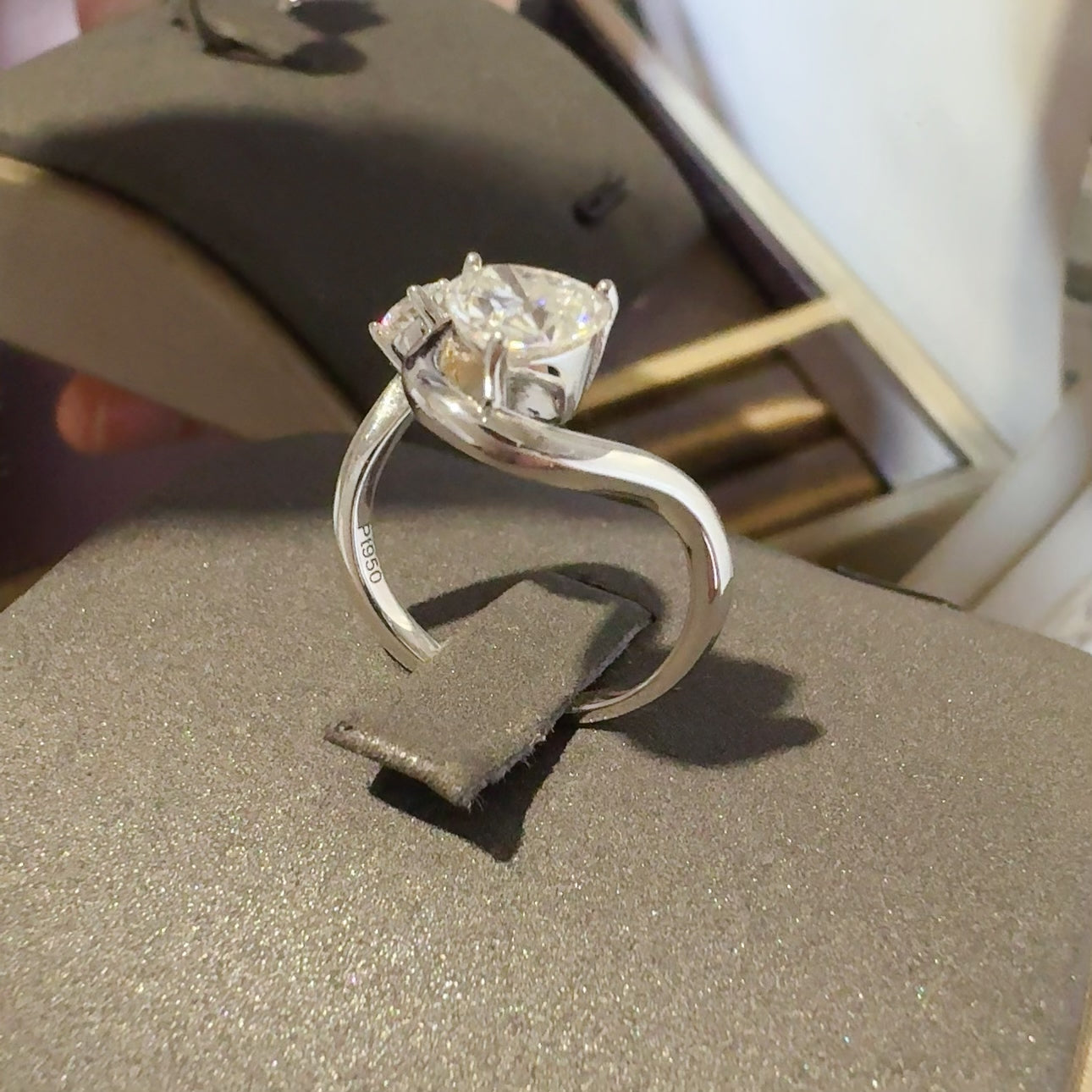 1.3 Carat Moissanite 925 Sterling Silver Irregular Shape Ring - Charming Charlie
