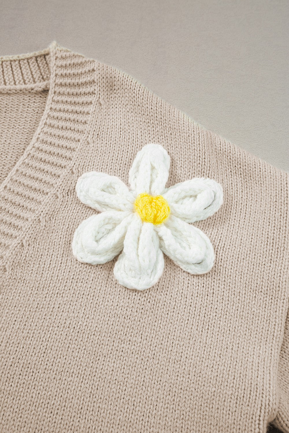 Flower Dropped Shoulder Long Sleeve Cardigan - Charming Charlie