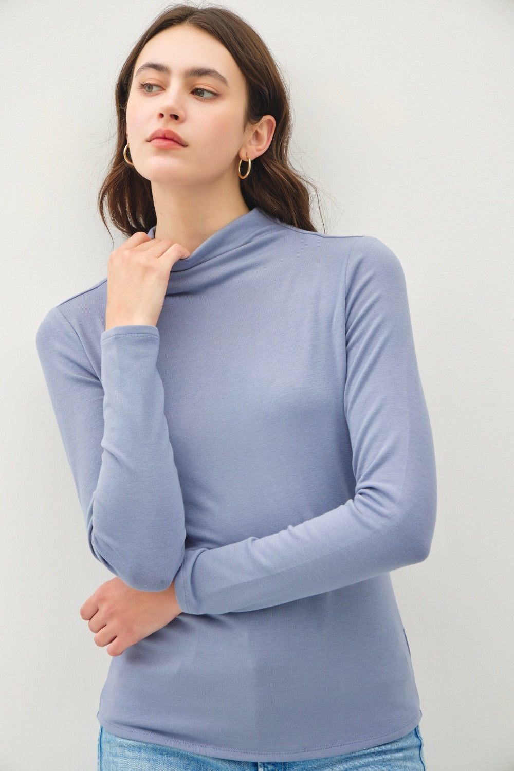 Be Cool Mock Neck Long Sleeve T-Shirt - Charming Charlie