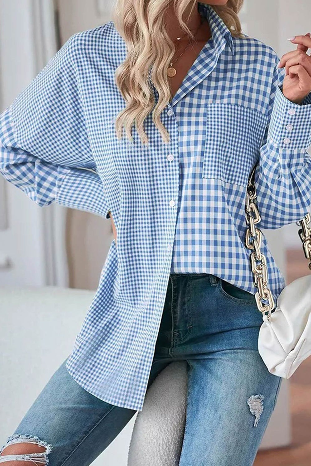 Plaid Button Up Long Sleeve Shirt - Charming Charlie