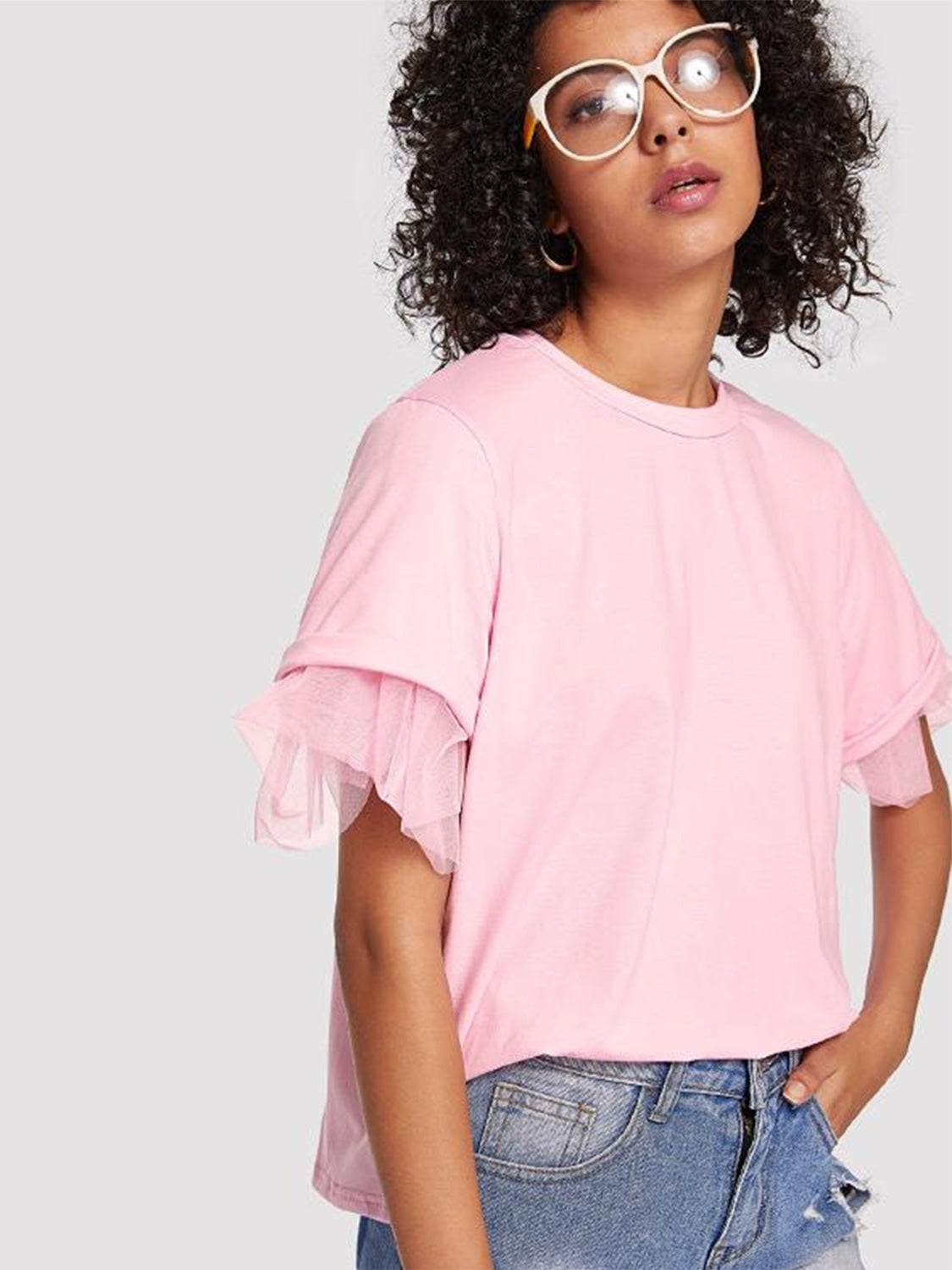 Round Neck Short Sleeve Top - Charming Charlie