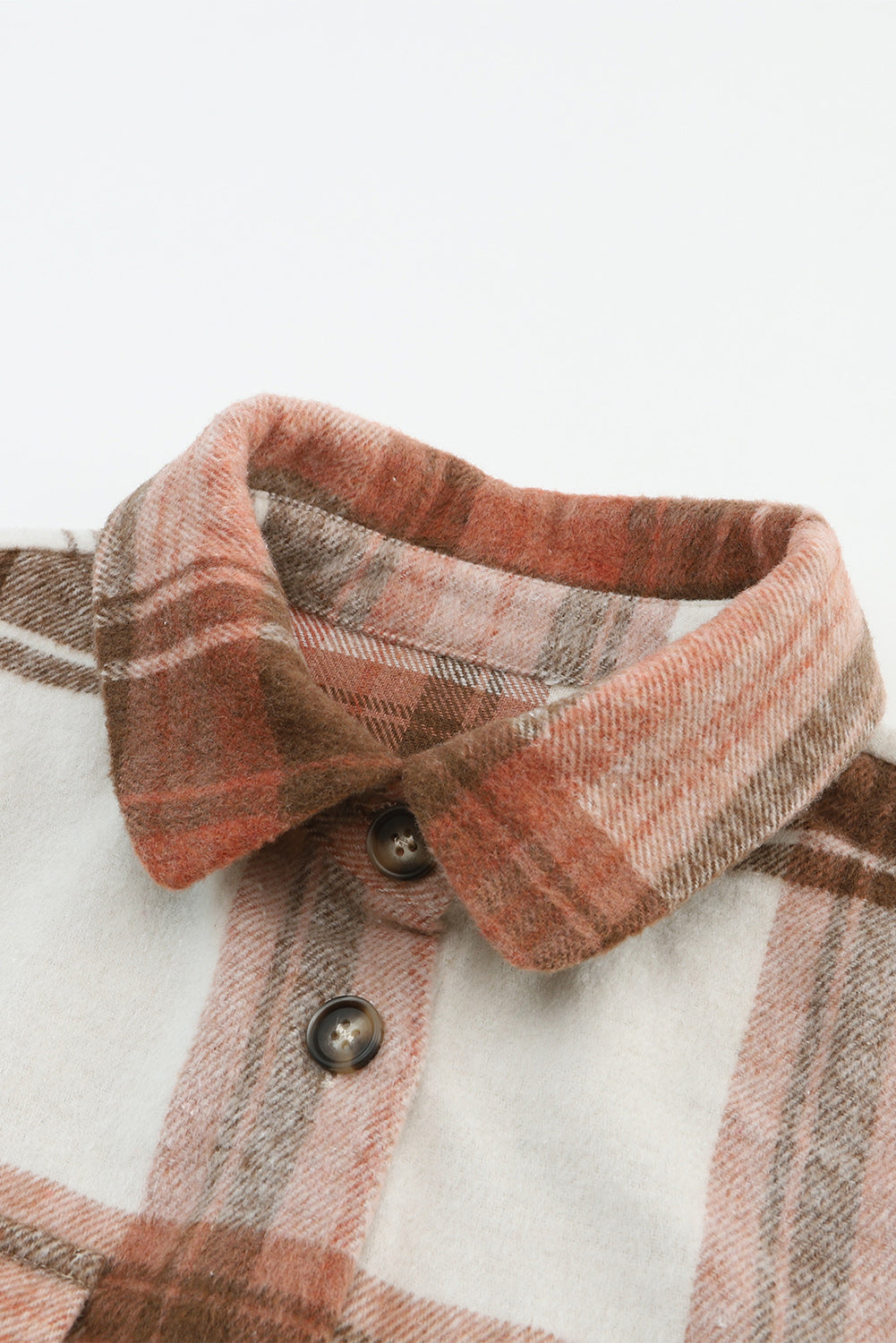 Pocketed Plaid Collared Neck Shacket - Charming Charlie