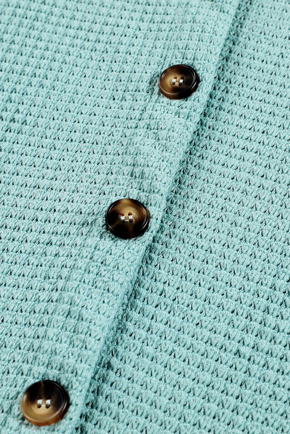 Waffle-Knit Collared Neck Long Sleeve Shirt - Charming Charlie