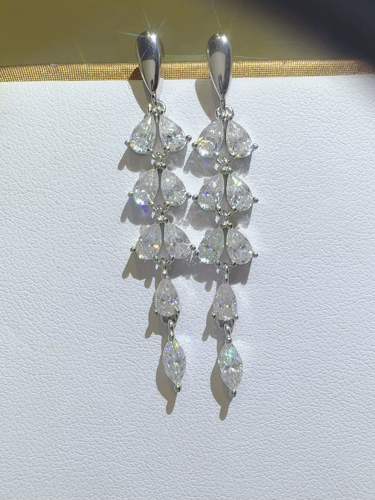 6 Carat Moissanite 925 Sterling Silver Bar Earrings - Charming Charlie