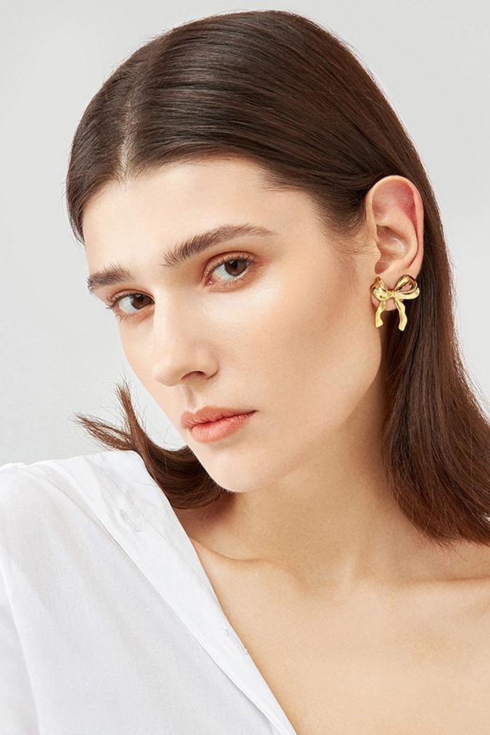 Brass Bow Stud Earrings - Charming Charlie