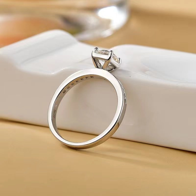 2 Carat Moissanite Zircon 925 Sterling Silver Ring - Charming Charlie