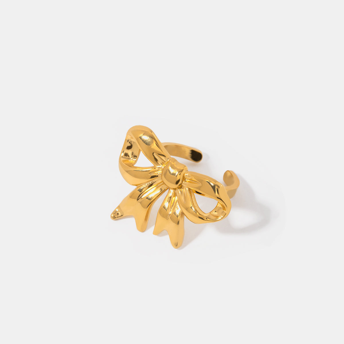 18K Gold-Plated Stainless Steel Bow Ring - Charming Charlie