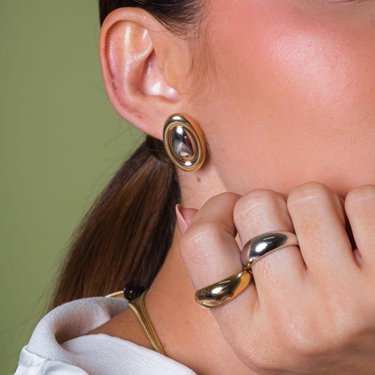 18K Gold-Plated Stainless Steel Stud Earring - Charming Charlie