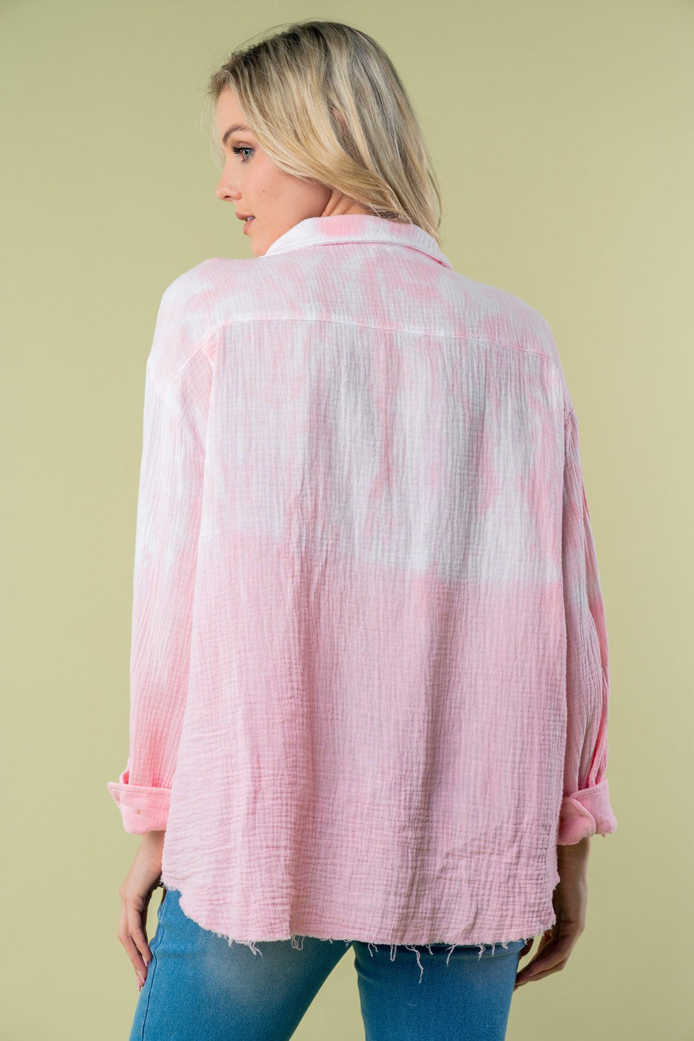 White Birch Full Size Long Sleeve Tie Dye Shirt - Charming Charlie