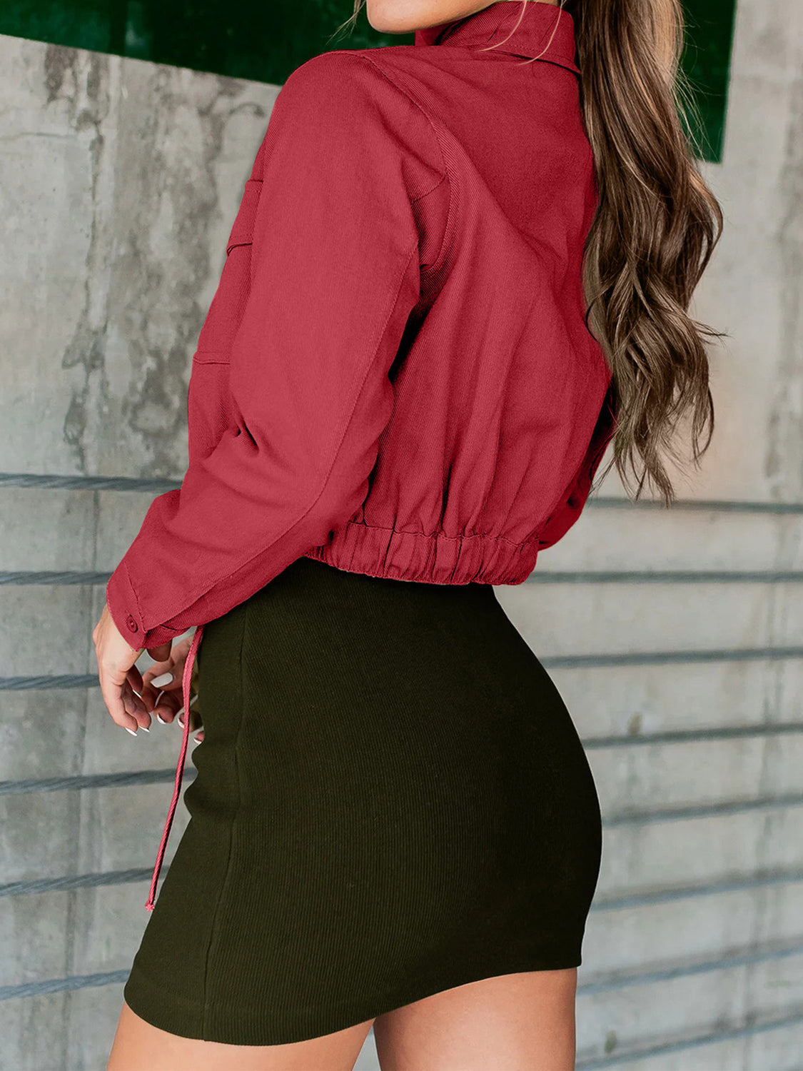 Button Up Long Sleeve Jacket - Charming Charlie