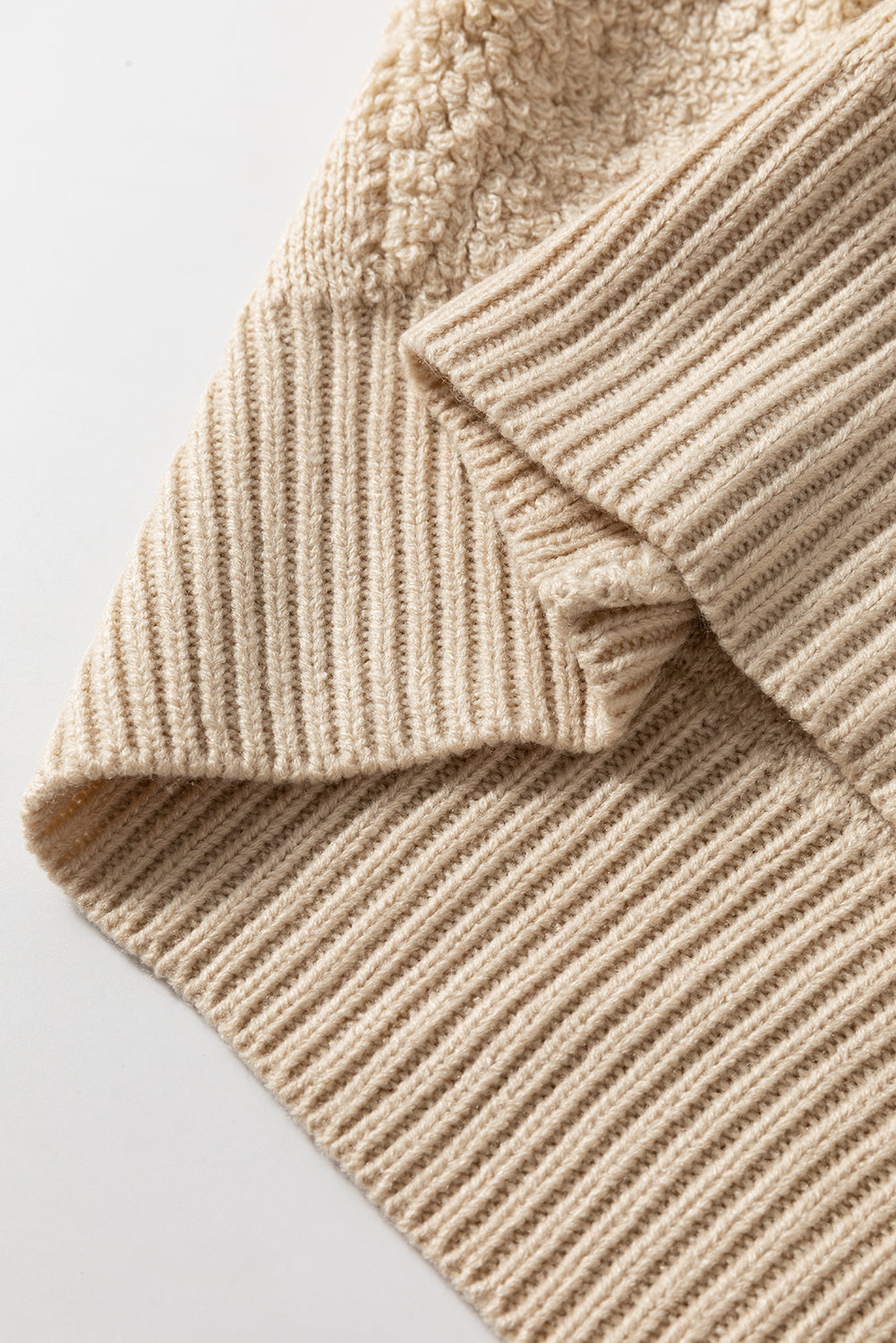 Checkered Round Neck Dropped Shoulder Sweater - Charming Charlie