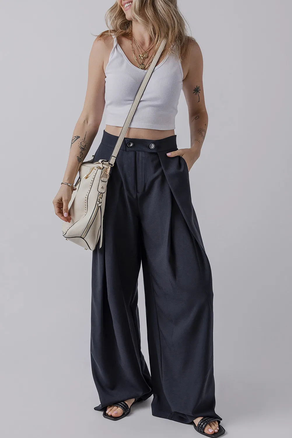 Wide Leg Pants with Pockets - Charming Charlie