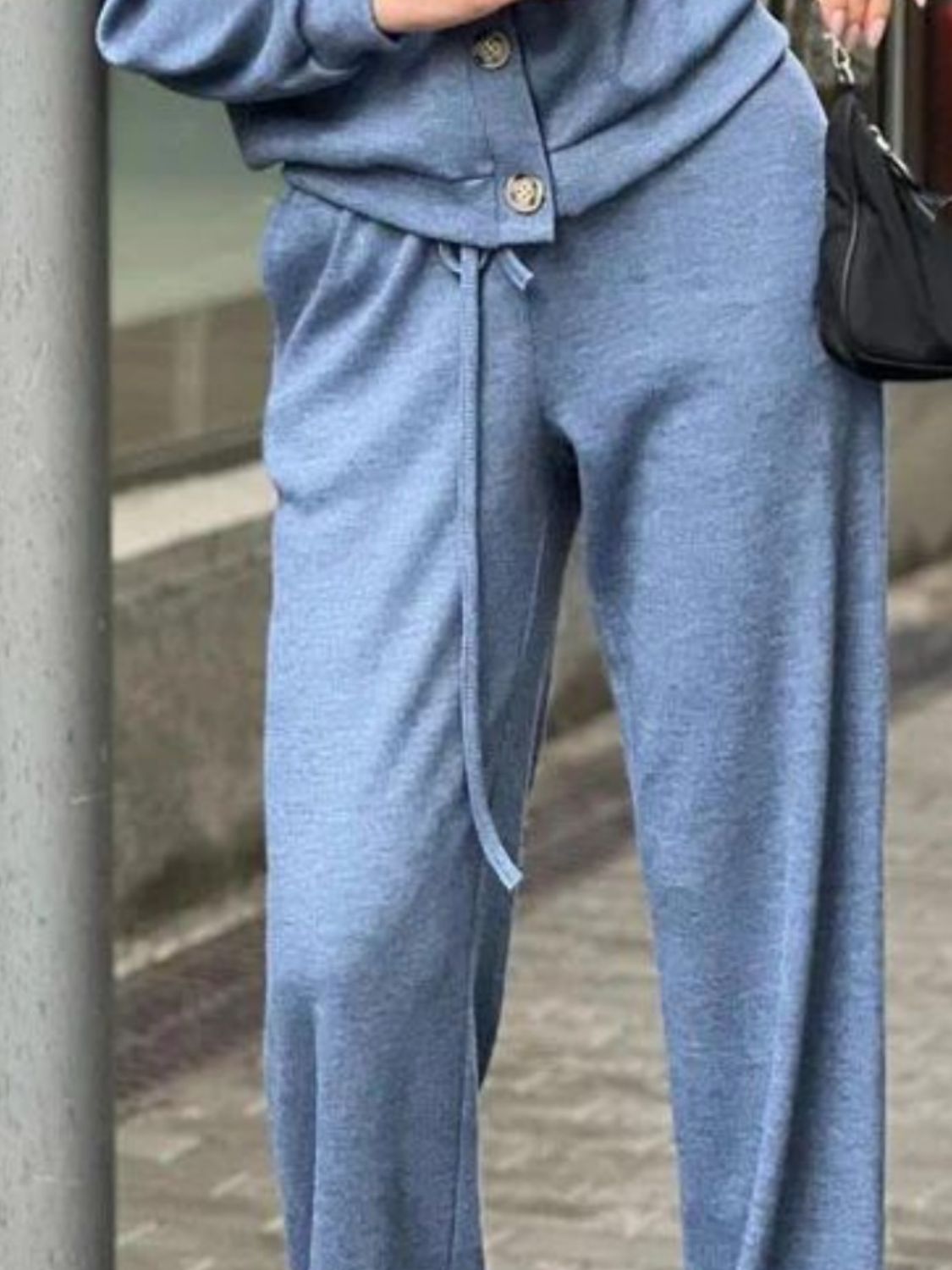 Full Size Button Up Long Sleeve Top and Pants Set - Charming Charlie