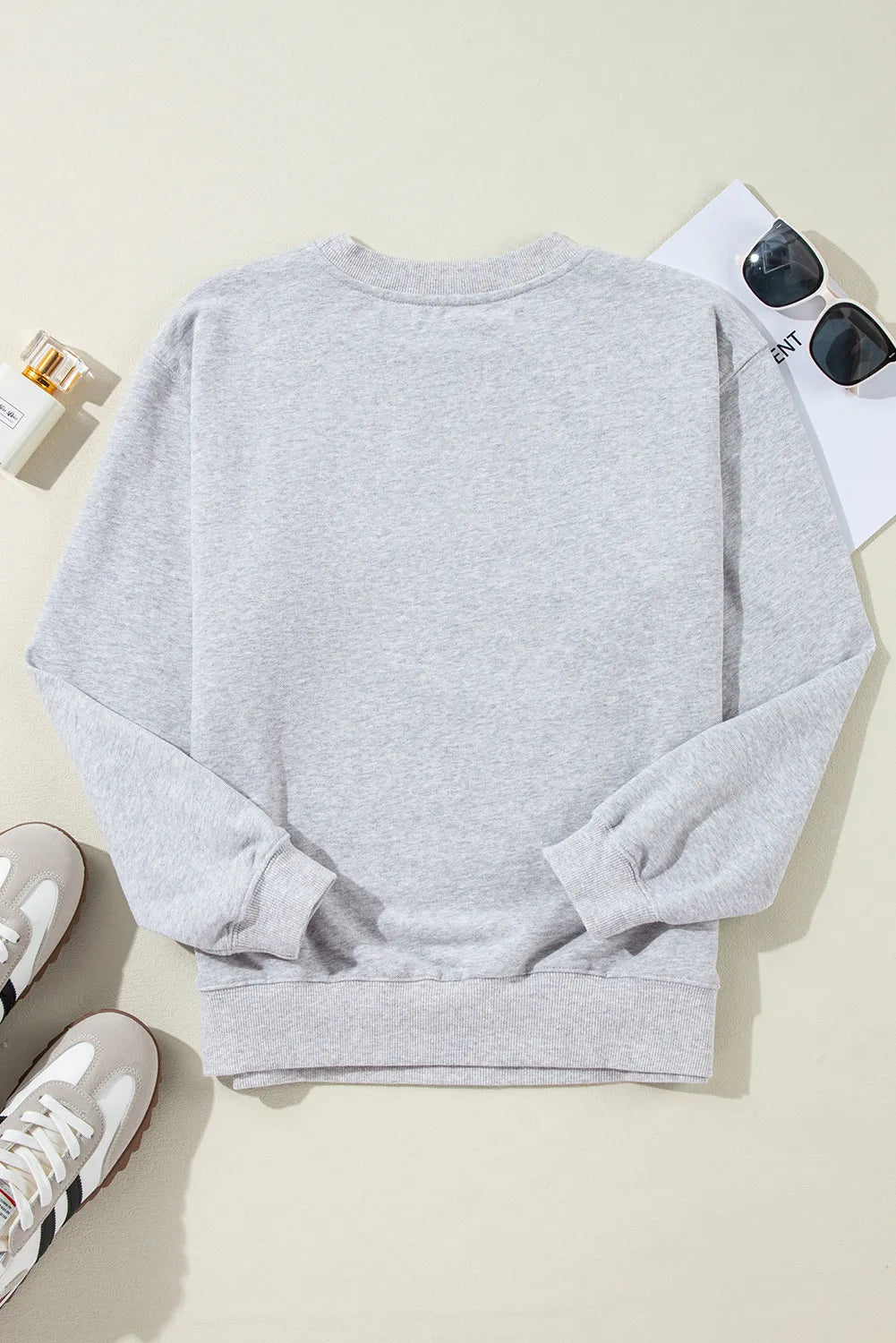 Round Neck Long Sleeve Sweatshirt - Charming Charlie