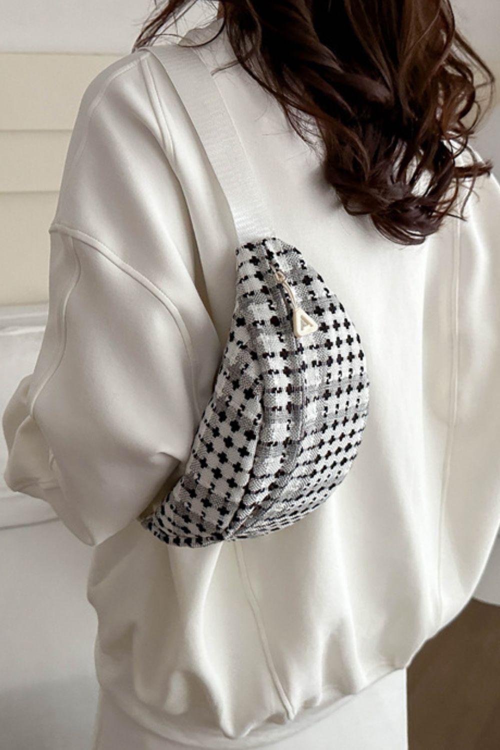 Plaid Wide Strap Crossbody Bag - Charming Charlie