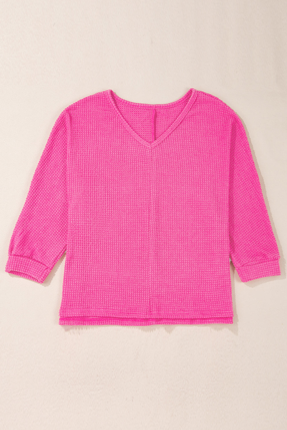 Side Slit V-Neck Long Sleeve Top - Charming Charlie