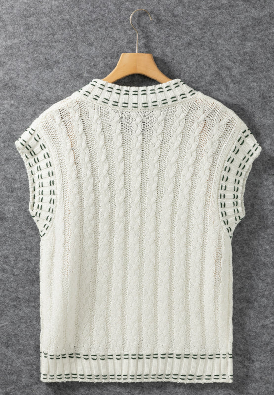 Cable-Knit V-Neck Sweater Vest - Charming Charlie