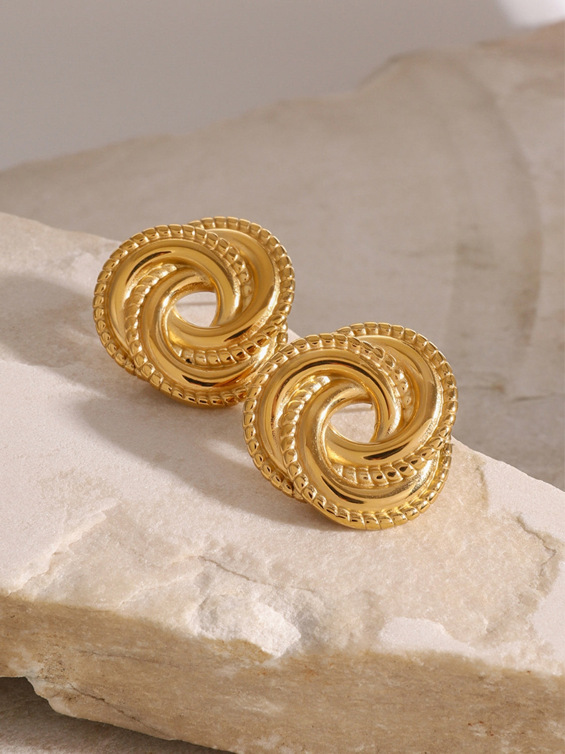 Stainless Steel Volution Stud Earrings - Charming Charlie