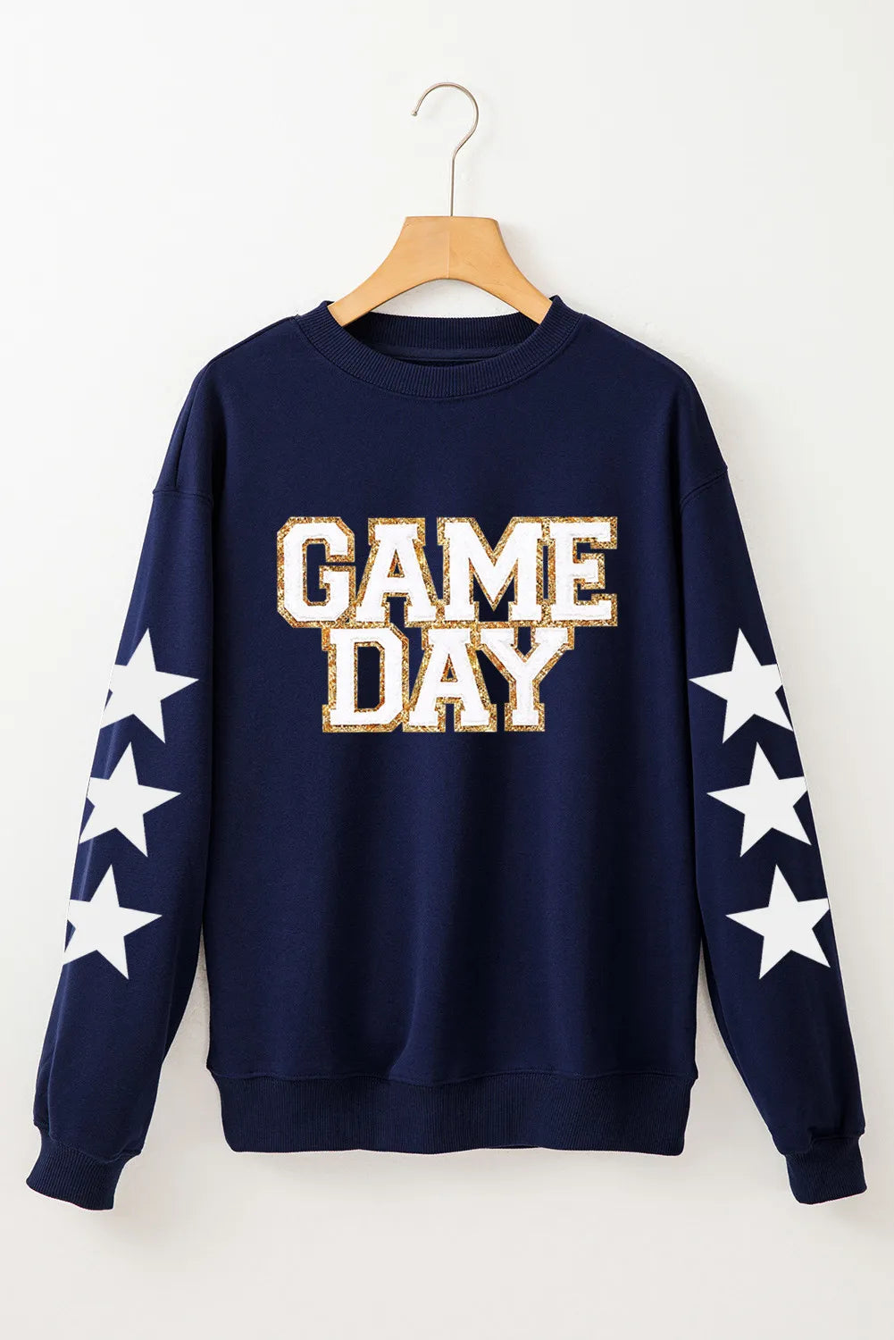 GAME DAY Star Round Neck Long Sleeve Sweatshirt - Charming Charlie