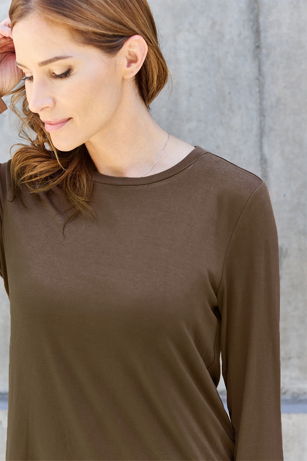 Basic Bae Full Size Round Neck Long Sleeve Top - Charming Charlie