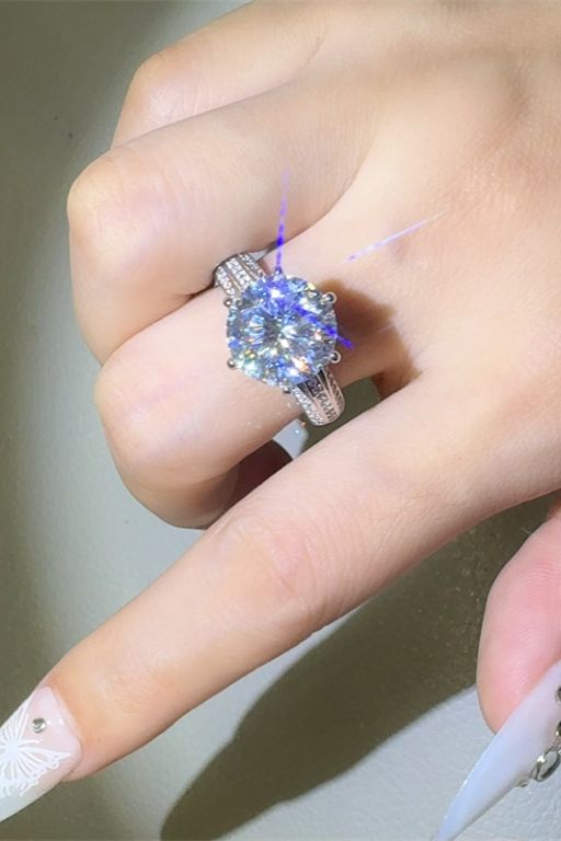 5 Carat Moissanite 925 Sterling Silver Ring - Charming Charlie