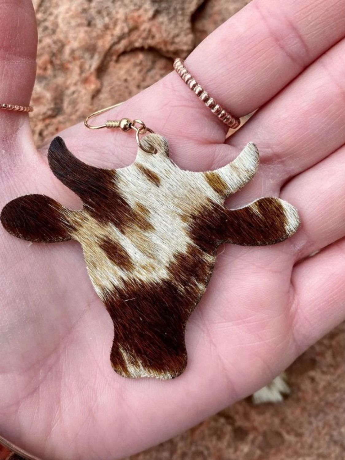 PU Leather Bull Head Earrings - Charming Charlie