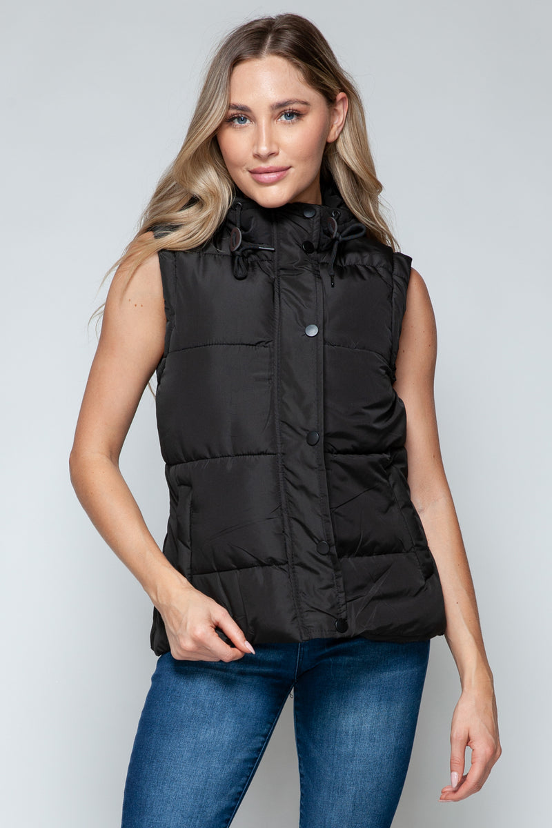 Snobbish Snap Down Quilted Crop Vest
