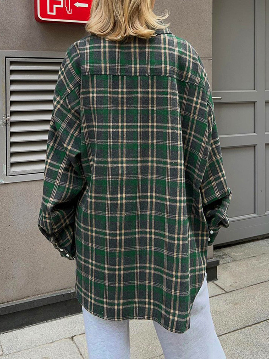 Pocketed Plaid Button Up Shacket - Charming Charlie