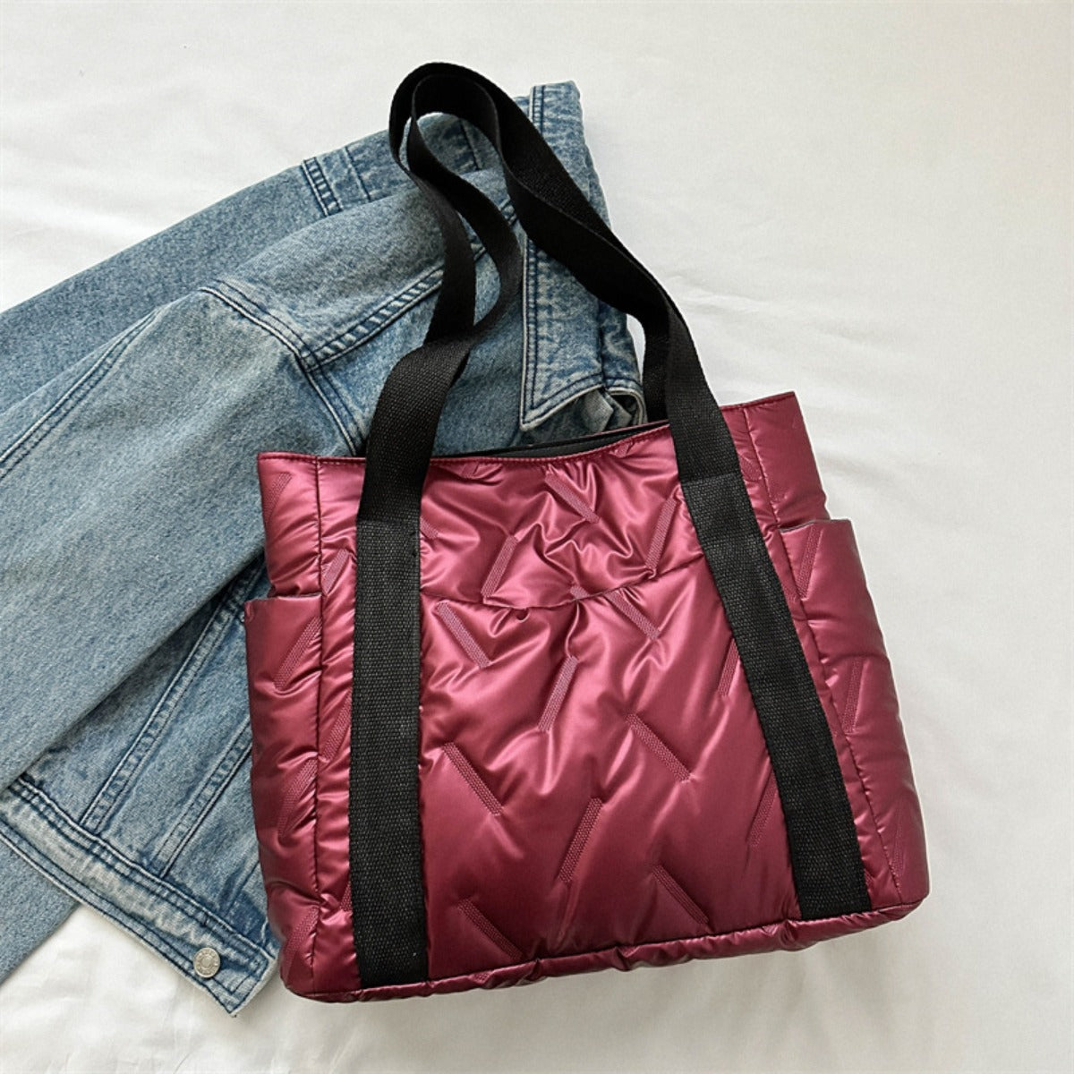 Polyester Tote Bag with Zipper - Charming Charlie