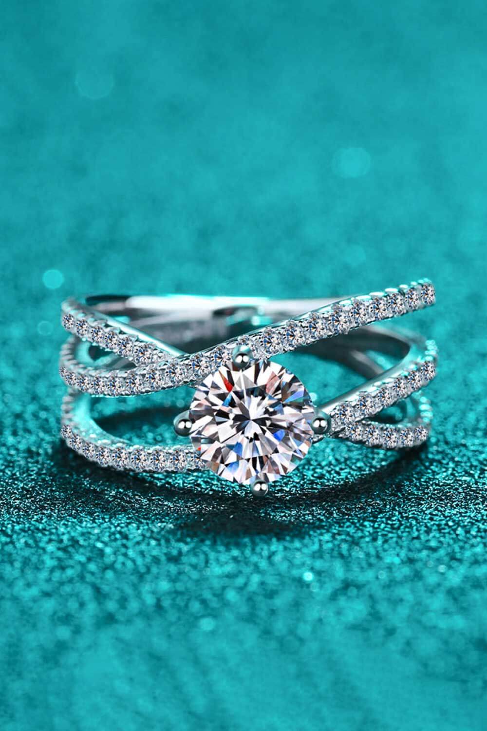 1 Carat Moissanite Crisscross Ring - Charming Charlie