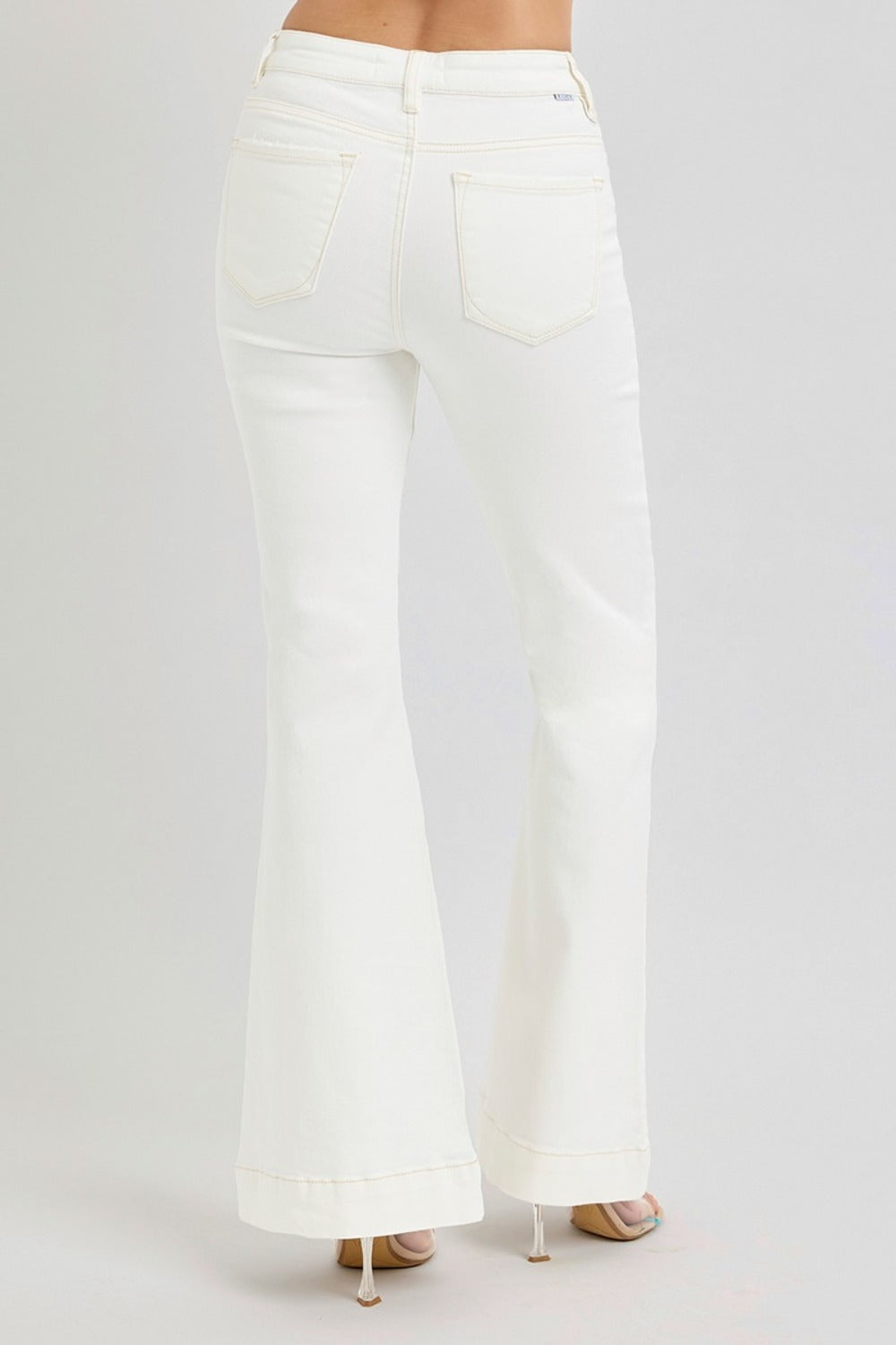 RISEN Full Size High Rise Front Patch Pocket Flare Jeans - Charming Charlie