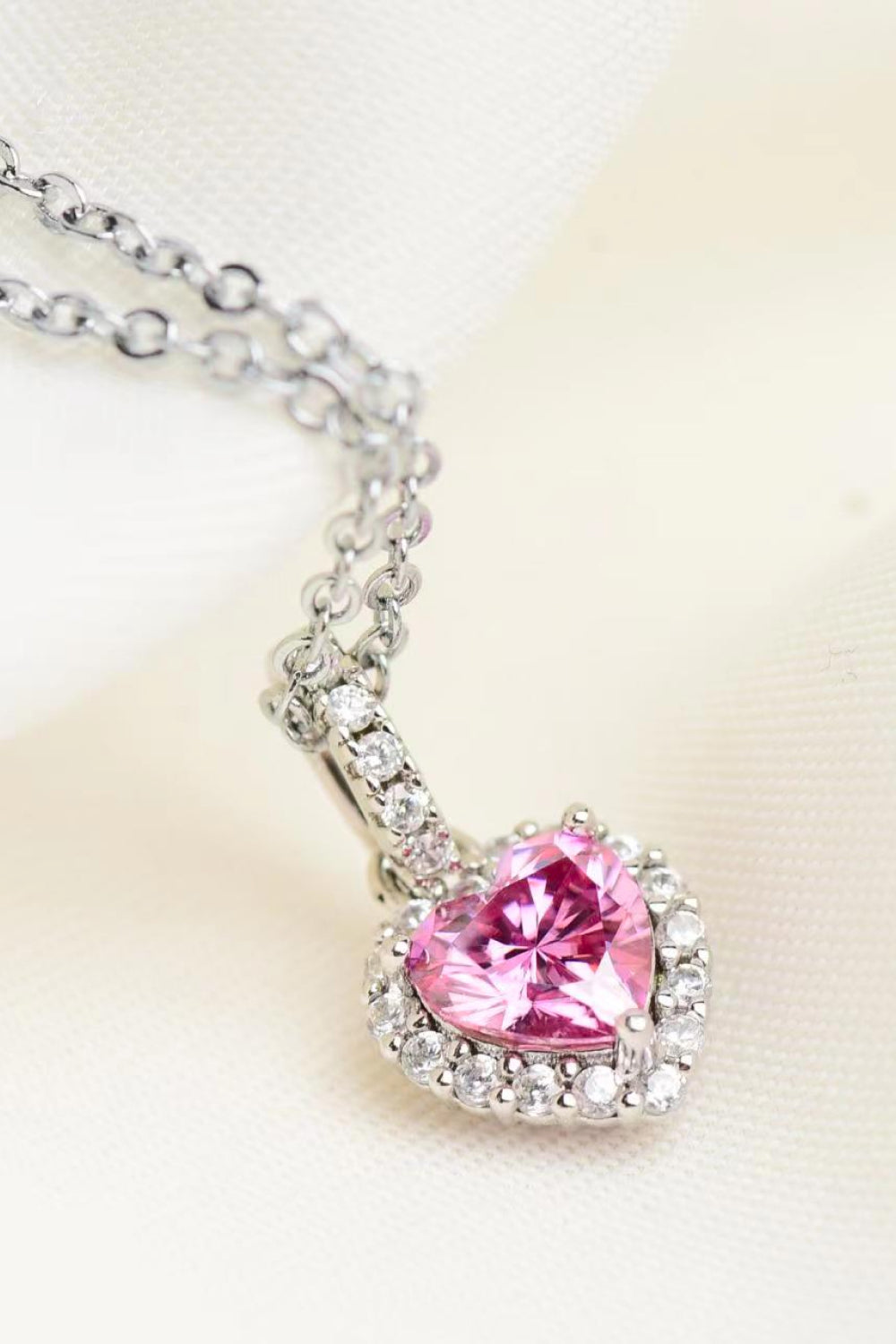 1 Carat Moissanite Heart Pendant Necklace - Charming Charlie