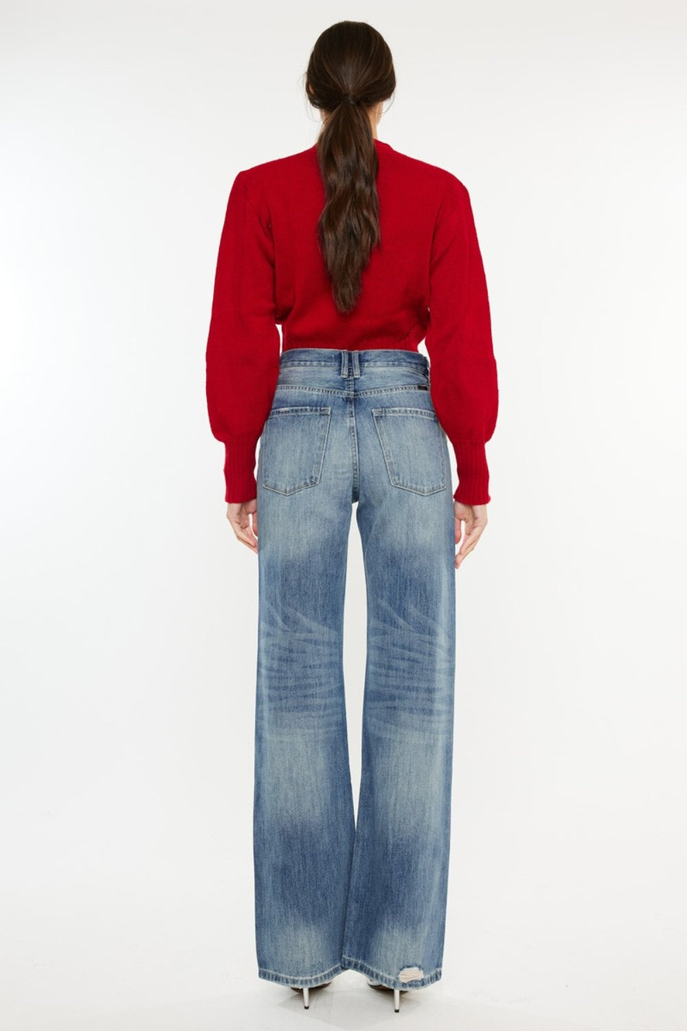 Kancan Distressed High Waist Bootcut Jeans - Charming Charlie