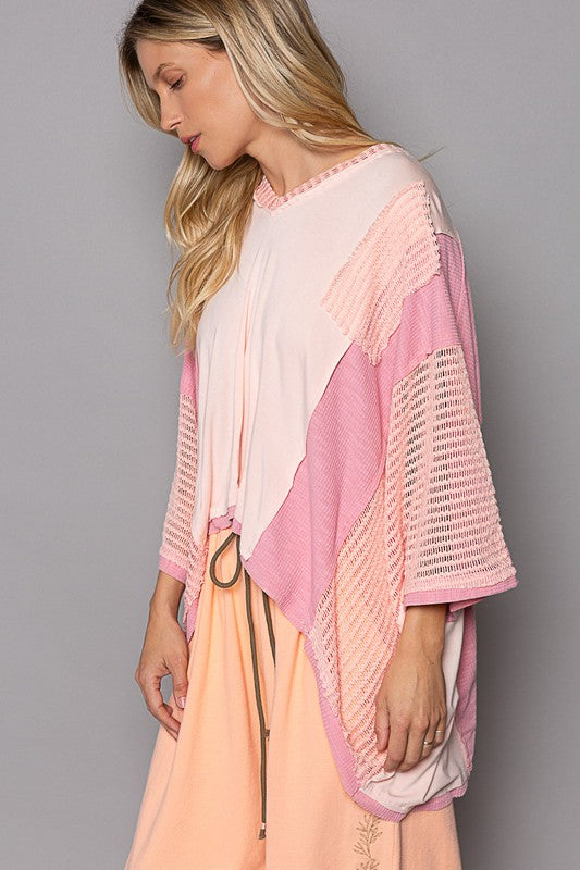 POL High-Low Contrast V-Neck Top - Charming Charlie