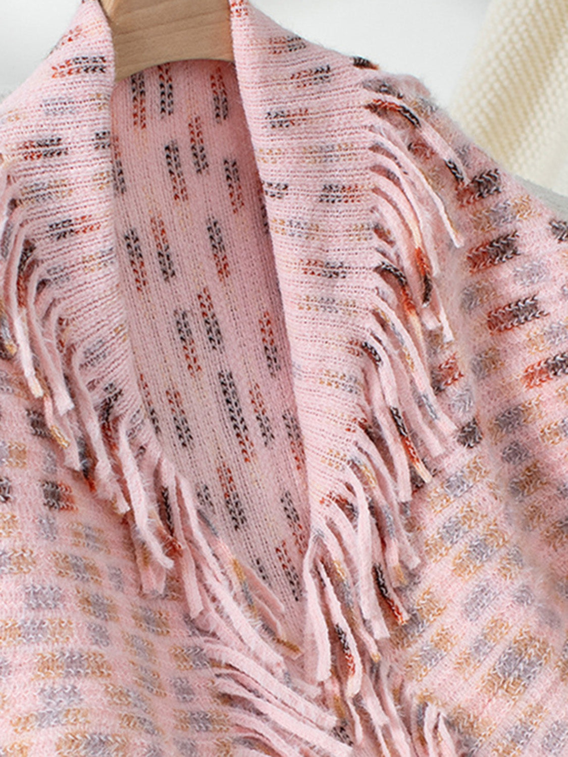 Fringe Open Front Half Sleeve Poncho - Charming Charlie