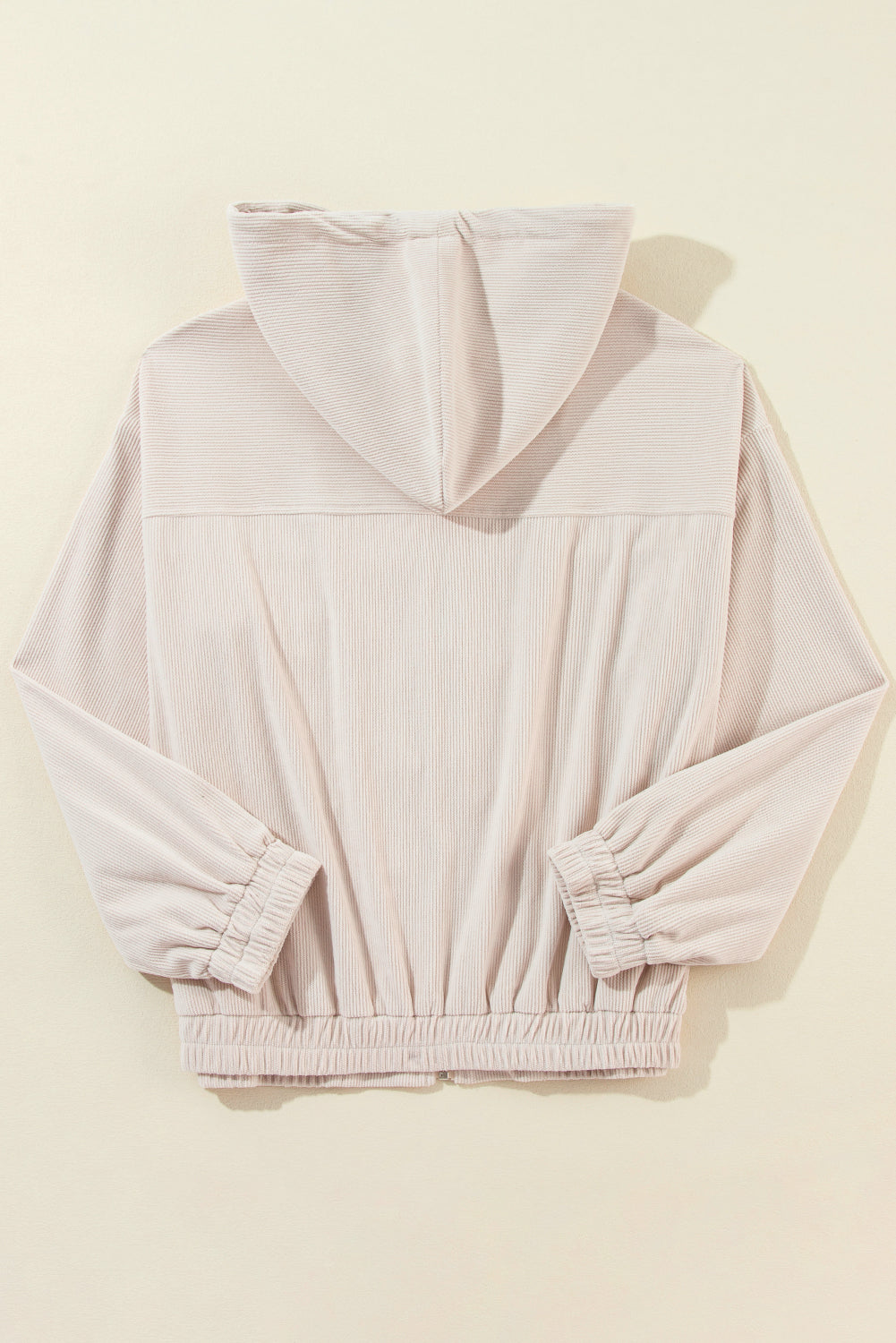 Pocketed Zip Up Long Sleeve Hooded Jacket - Charming Charlie